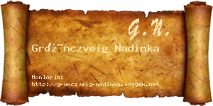 Grünczveig Nadinka névjegykártya